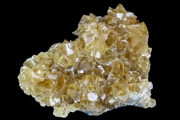 Lustrous Yellow Calcite Crystal Cluster - Fluorescent! #125168